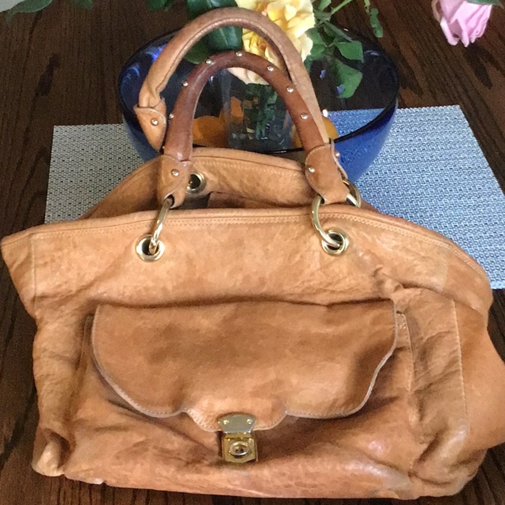 Beautiful soft leather buckskin handbag